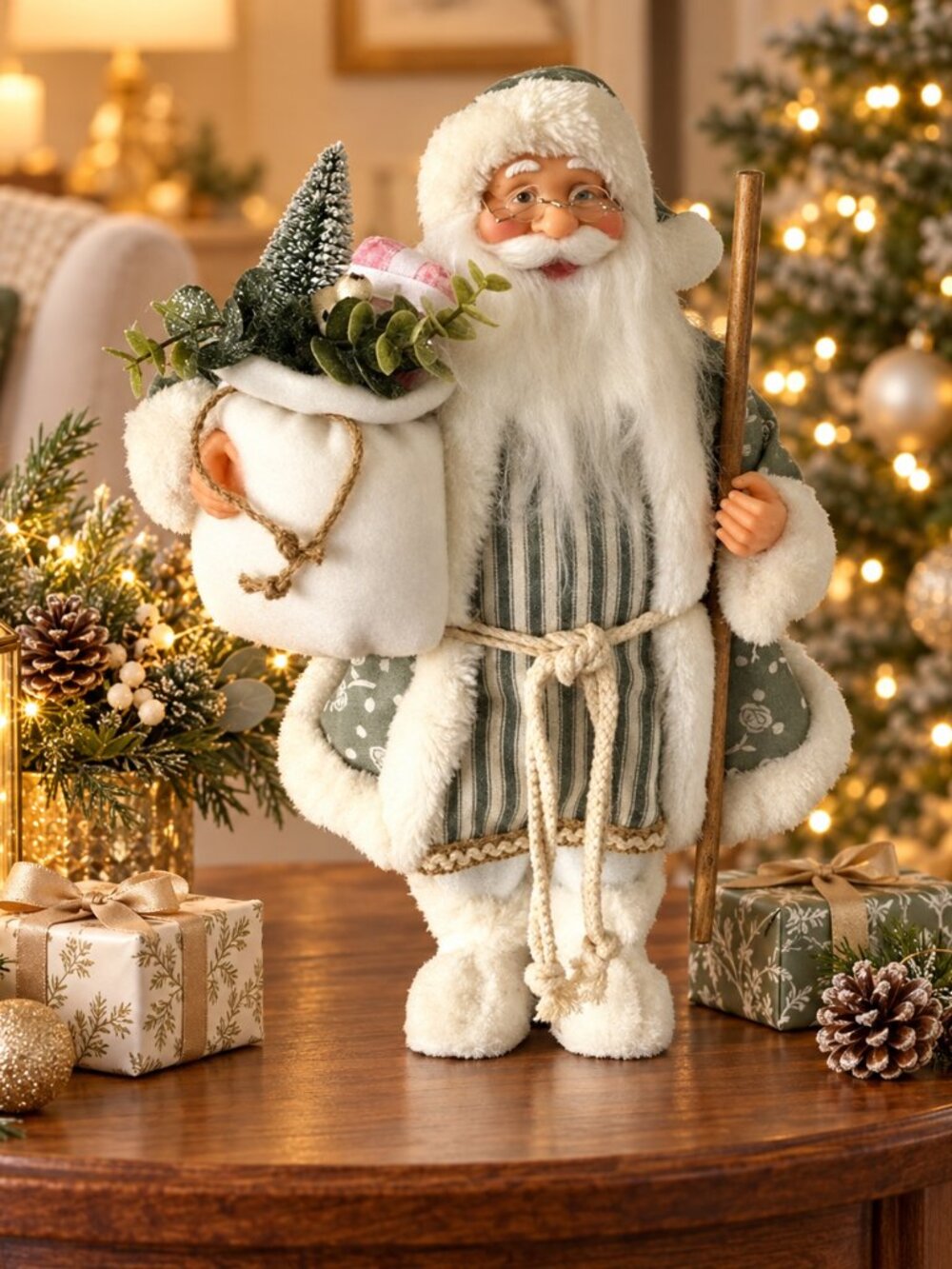 Windy Hill Christmas Santa Claus 20" Free Standing Sleepy Night Embellished